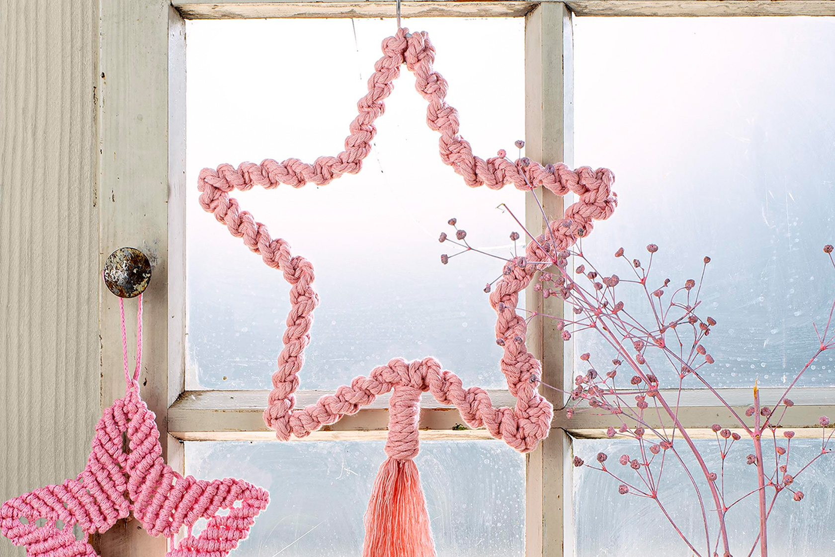 Makramee-Stern in Rosa basteln mit JUMBO