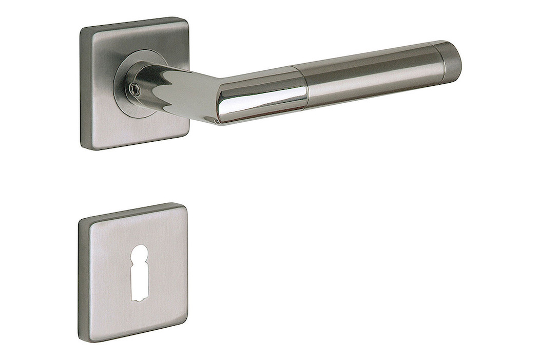 Ensemble de poignée de porte sur rosace Maya, acier inoxydable, carré de 8 mm, clé L Acheter