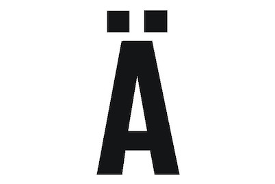 Image of Folienbuchstabe Ä 95 mm schwarz bei JUMBO