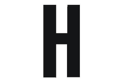 Image of Folienbuchstabe H 95 mm schwarz bei JUMBO