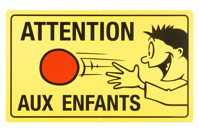 Image of Schild Enfants jouent bei JUMBO