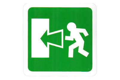 Image of Schild Notausgang links bei JUMBO
