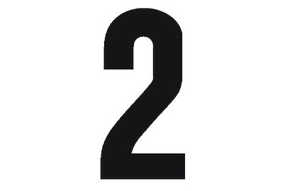 Image of Folienbuchstabe Nr. 2 30 mm schwarz bei JUMBO