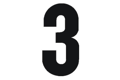Image of Folienbuchstabe Nr. 3 30 mm schwarz bei JUMBO