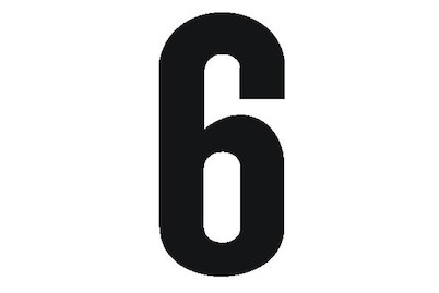 Image of Folienbuchstabe Nr. 6 60 mm schwarz bei JUMBO