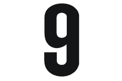Image of Folienbuchstabe Nr. 9 60 mm schwarz bei JUMBO