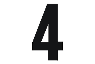 Image of Folienbuchstabe Nr. 4 95 mm schwarz bei JUMBO