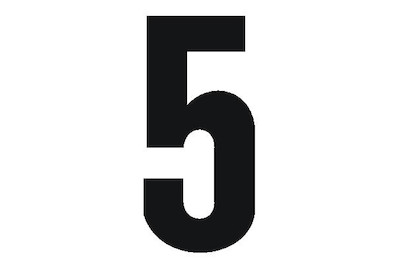 Image of Folienbuchstabe Nr. 5 95 mm schwarz bei JUMBO