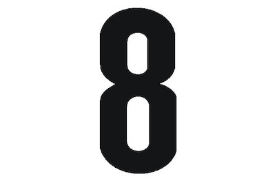 Image of Folienbuchstabe Nr. 8 95 mm schwarz bei JUMBO