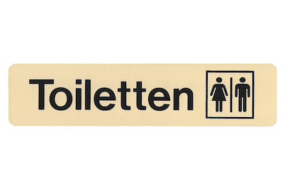 Image of Schild Toiletten + Symbol 245x58x1 mm