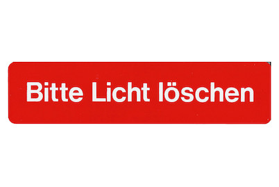 Image of Schild Bitte Licht löschen bei JUMBO