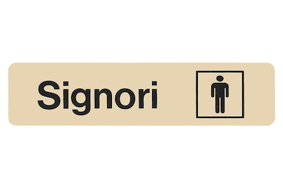 Image of Schild Signori + Symbol 245x58x1 mm bei JUMBO
