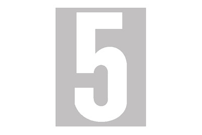 Image of Folienbuchstabe Nr. 5 30 mm weiss bei JUMBO