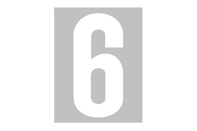 Image of Folienbuchstabe Nr. 6 30 mm weiss bei JUMBO