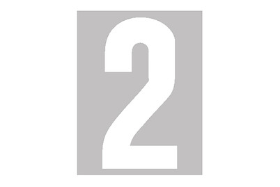Image of Folienbuchstabe Nr. 2 60 mm weiss bei JUMBO