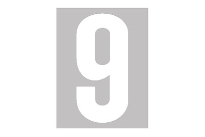Image of Folienbuchstabe Nr. 9 60 mm weiss bei JUMBO