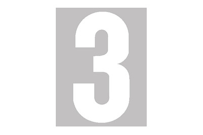Image of Folienbuchstabe Nr. 3 95 mm weiss bei JUMBO