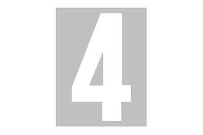 Image of Folienbuchstabe Nr. 4 95 mm weiss bei JUMBO