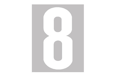 Image of Folienbuchstabe Nr. 8 95 mm weiss bei JUMBO