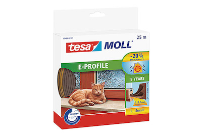 Image of Tesamoll Gummidichtung für Fenster und Türen E-Profil 25 m x 9 mm x 4 mm braun bei JUMBO