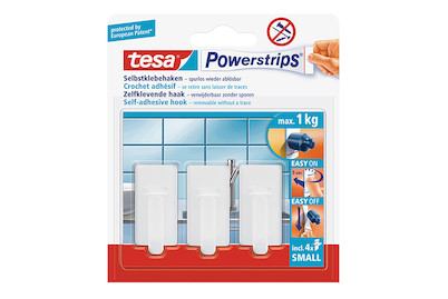 Image of Tesa selbstklebende Haken bis 1 kg weiss bei JUMBO