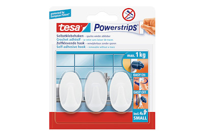 Image of Tesa Power-Strips Mini-Haken Oval weiss