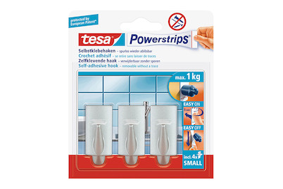 Image of Tesa selbstklebende Haken bis 1 kg matt Chrom bei JUMBO