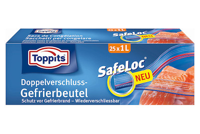 Image of Toppits Doppelverschluss-Gefrierbeutel SafeLoc (25 Stück) bei JUMBO