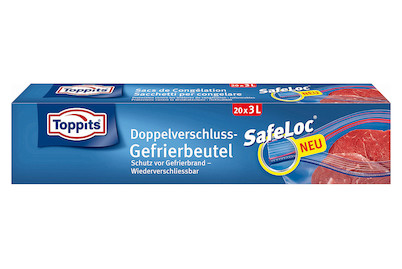 Image of Toppits Doppelverschluss-Gefrierbeutel SafeLoc (20 Stück) bei JUMBO