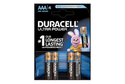 Image of Duracell Ultra Power Batterien Aaa/Lr03, 4 Stk.