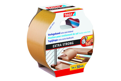 Image of Tesa doppelseitiges Verlegeband extra stark 5 m x 50 mm bei JUMBO