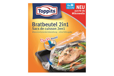 Image of Toppits Bratbeutel 2 in 1 (8 Stück)