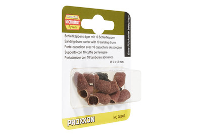 Image of Proxxon Schleifkappe K80/150 10 Stück mit Träger bei JUMBO