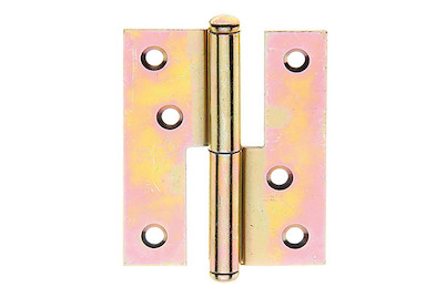 Image of Aushebescharnier verzinkt buntchrom Ausführung links 80x65x1.8 mm bei JUMBO