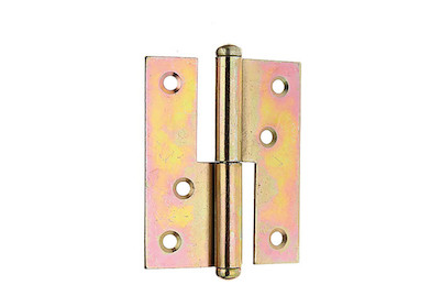 Image of Aushebescharnier verzinkt buntchrom Ausführung rechts 80x65x1.8 mm bei JUMBO