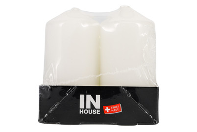 Image of Zylinderkerzen 40x80 weiss 4 Stück bei JUMBO