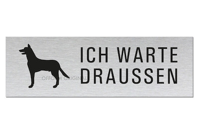 Image of Alu-Schild Ich warte draussen bei JUMBO