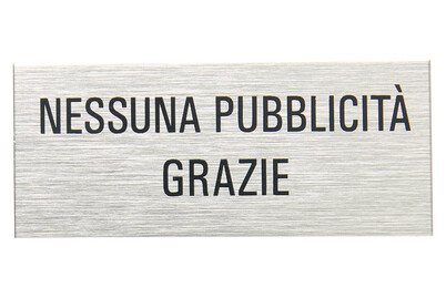 Image of Alu-Schild Nessuna pubblicità grazie bei JUMBO