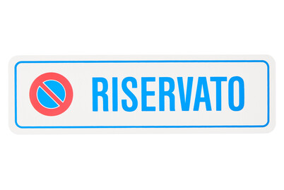 Image of Kunststoff-Schild Riservato bei JUMBO
