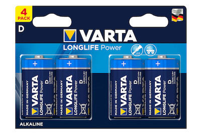 Image of Varta Longlife Power Batterien D/Lr20 4 St.