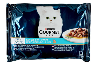 Image of Gourmet Perle Katzenfutter in Sauce Fisch assortiert 4x85g bei JUMBO