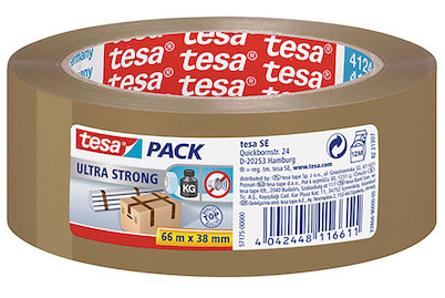 Image of Tesa Paketband PVC 66 m x 38 mm braun
