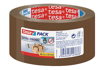 Image of Tesa Paketband PVC 66 m x 50 mm braun