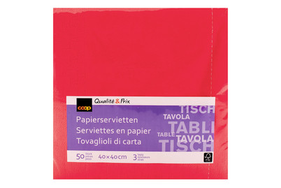 Image of Servietten rot 40cm 50 Stück bei JUMBO
