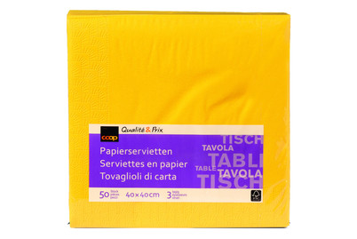 Image of Inhouse Servietten gelb 40cm 50 Stück bei JUMBO