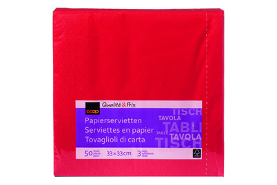 Image of Servietten rot 33cm 50 Stück bei JUMBO