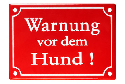 Image of Schild Warnung vor dem Hund bei JUMBO