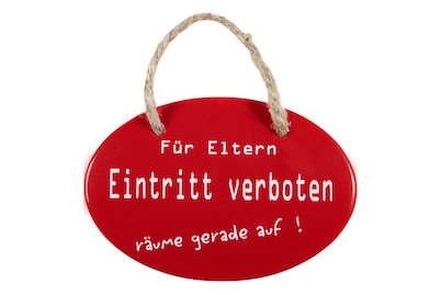 Image of Schild Eintritt für Eltern verboten bei JUMBO