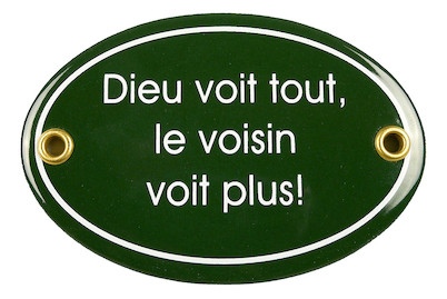 Image of Schild Dieu voit tout bei JUMBO