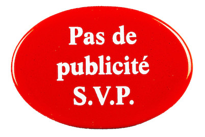 Image of Schild pas de publicité bei JUMBO